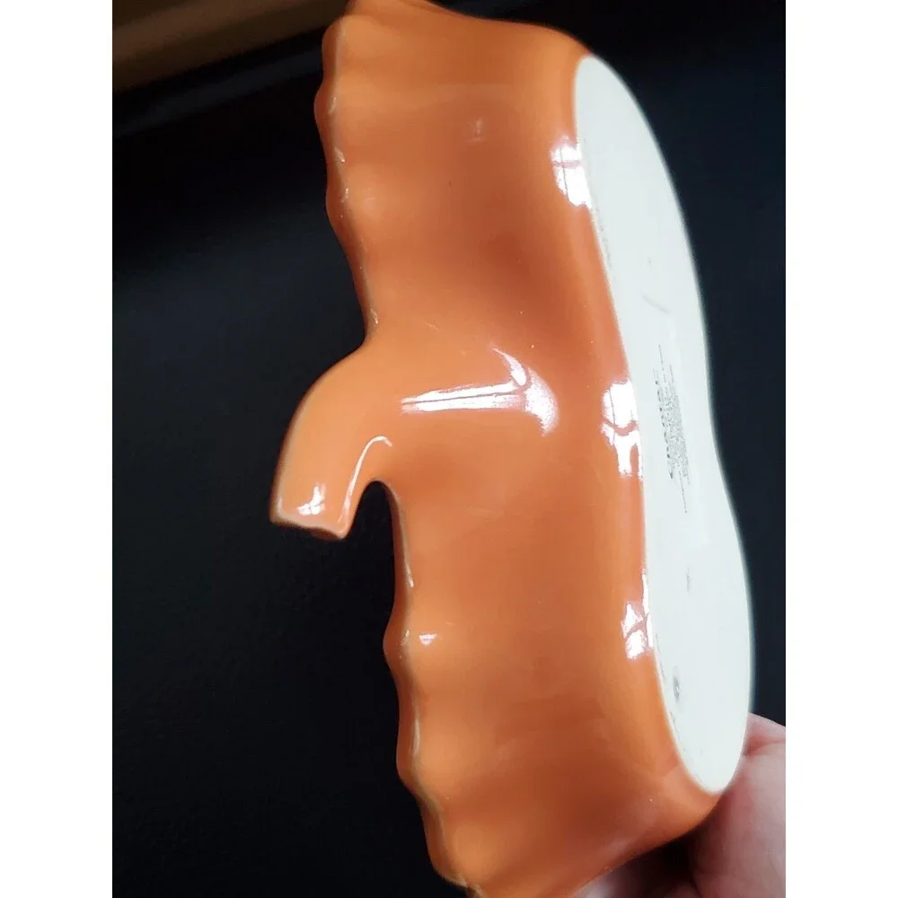 Chantal Orange Pumpkin Scalloped Edge 1 Cup Ramekin Baking Dish 7